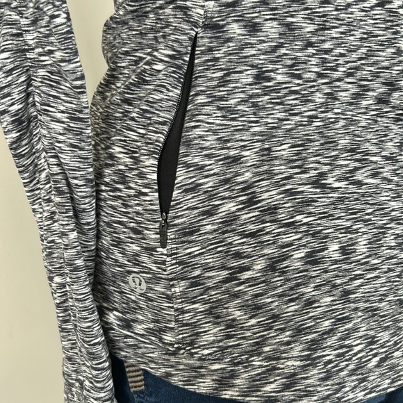Lululemon Runderful Long Sleeve Spaced Out Space Dye Black White Thumb Hole Sz 6 - Picture 7 of 13